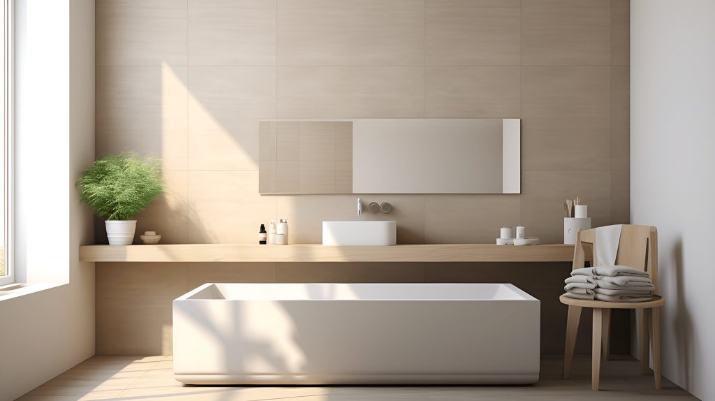 Wybieramy płytki do białej łazienki z drewnem