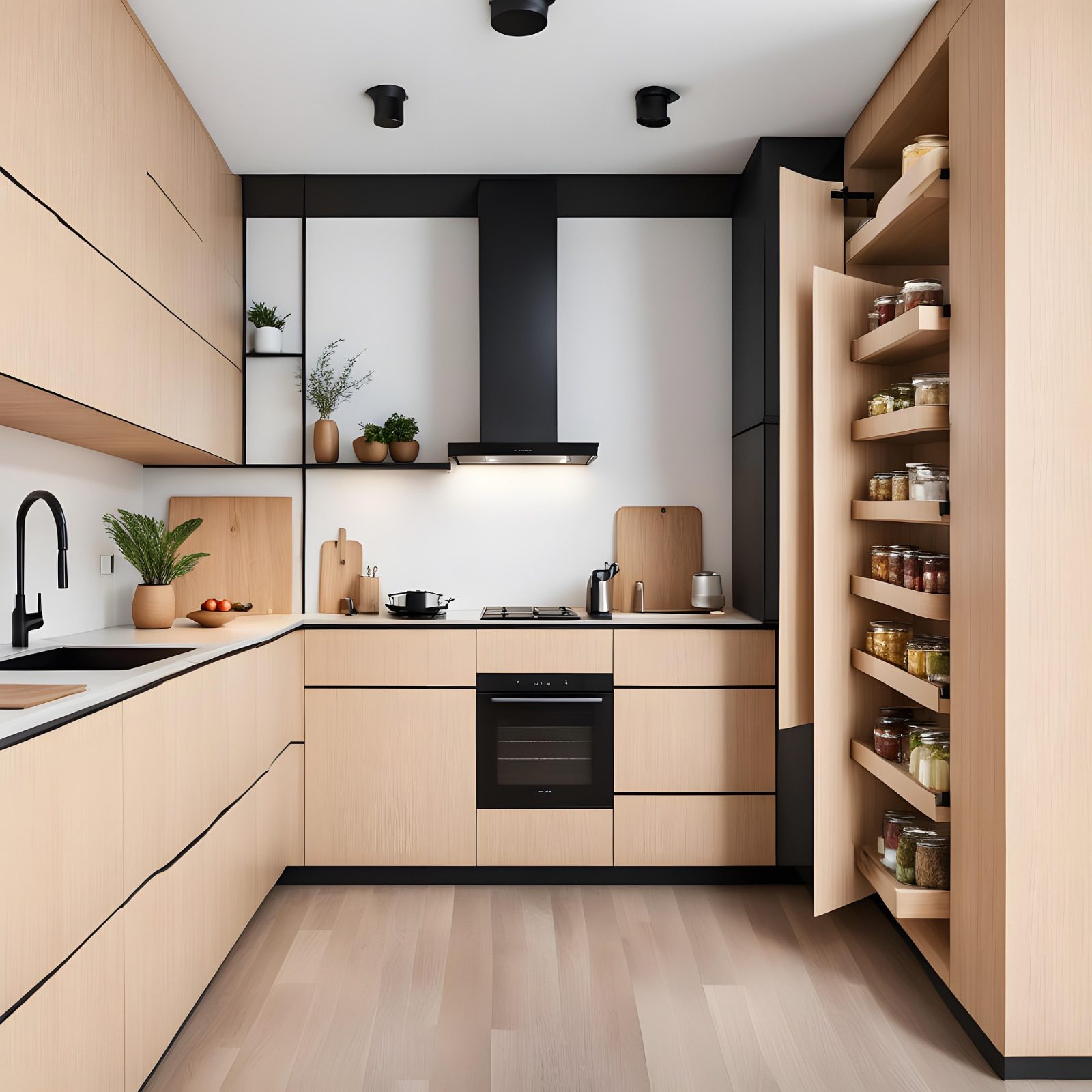 Biała kuchnia z drewnianym blatem - Inspiracje i dodatki