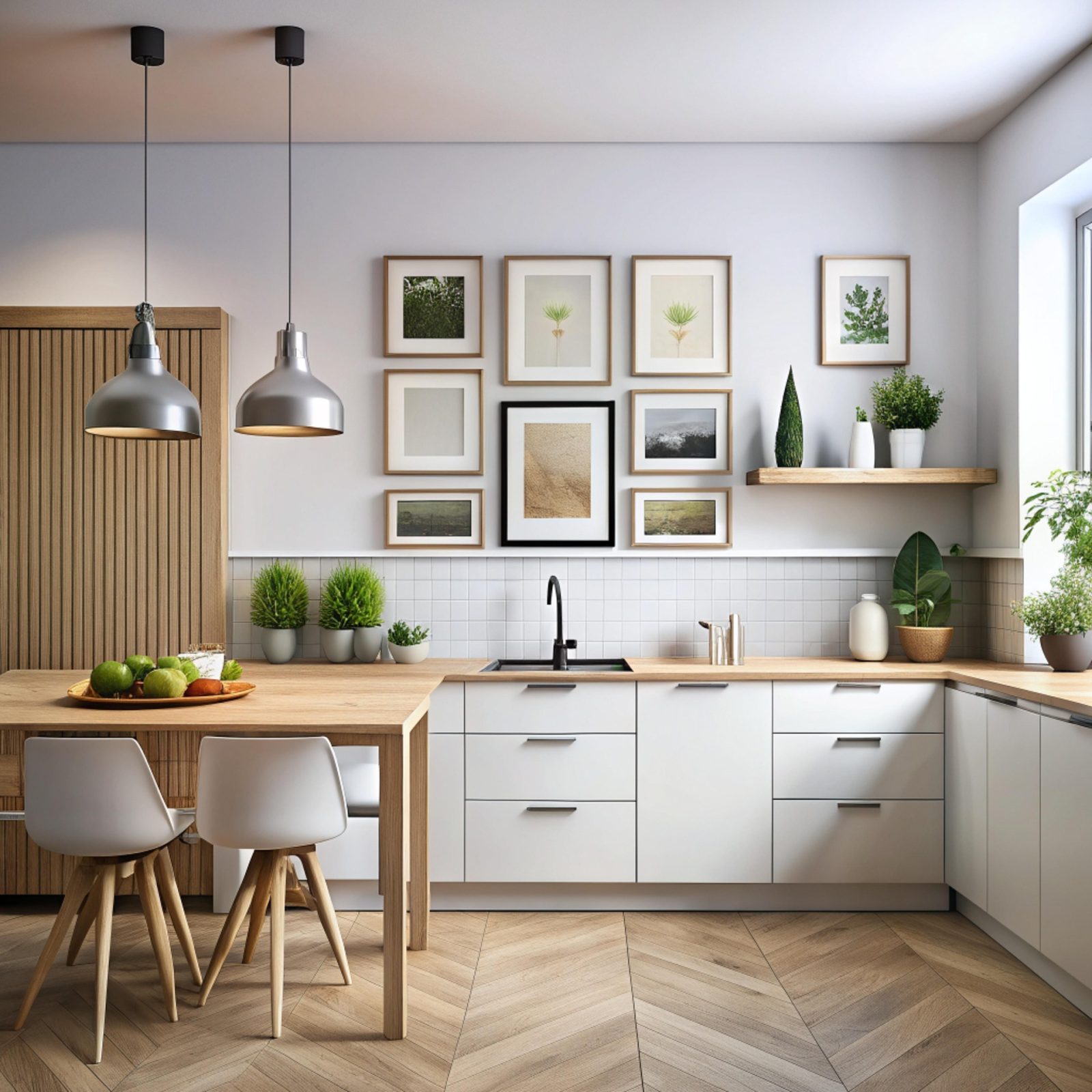 Biała kuchnia z wyspą: Aranżacje kuchenne z drewnem